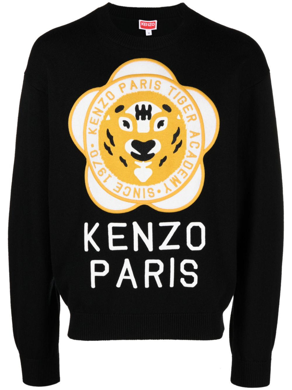 Kenzo logo-patch wool-cotton jumper - Black von Kenzo