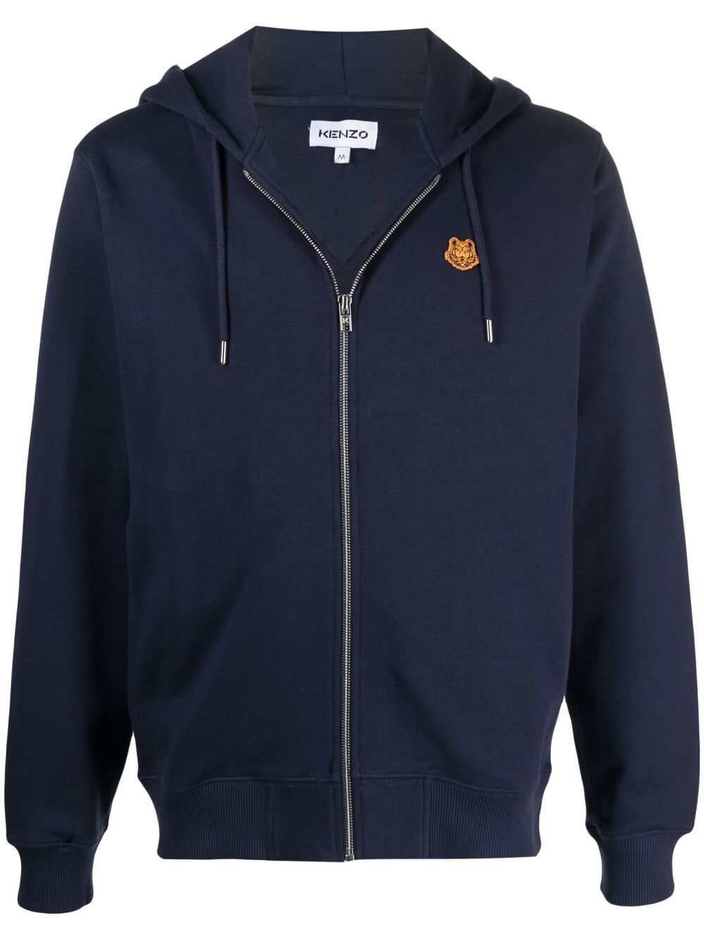 Kenzo logo-patch zip-up hoodie - Blue von Kenzo