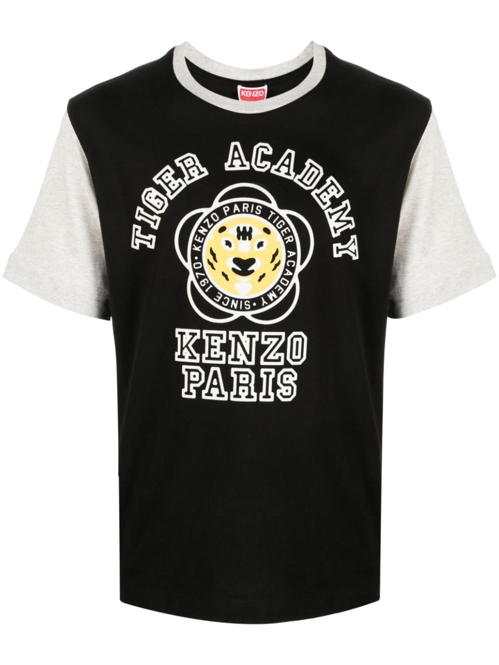 Kenzo logo-print colour-block T-shirt - Black von Kenzo