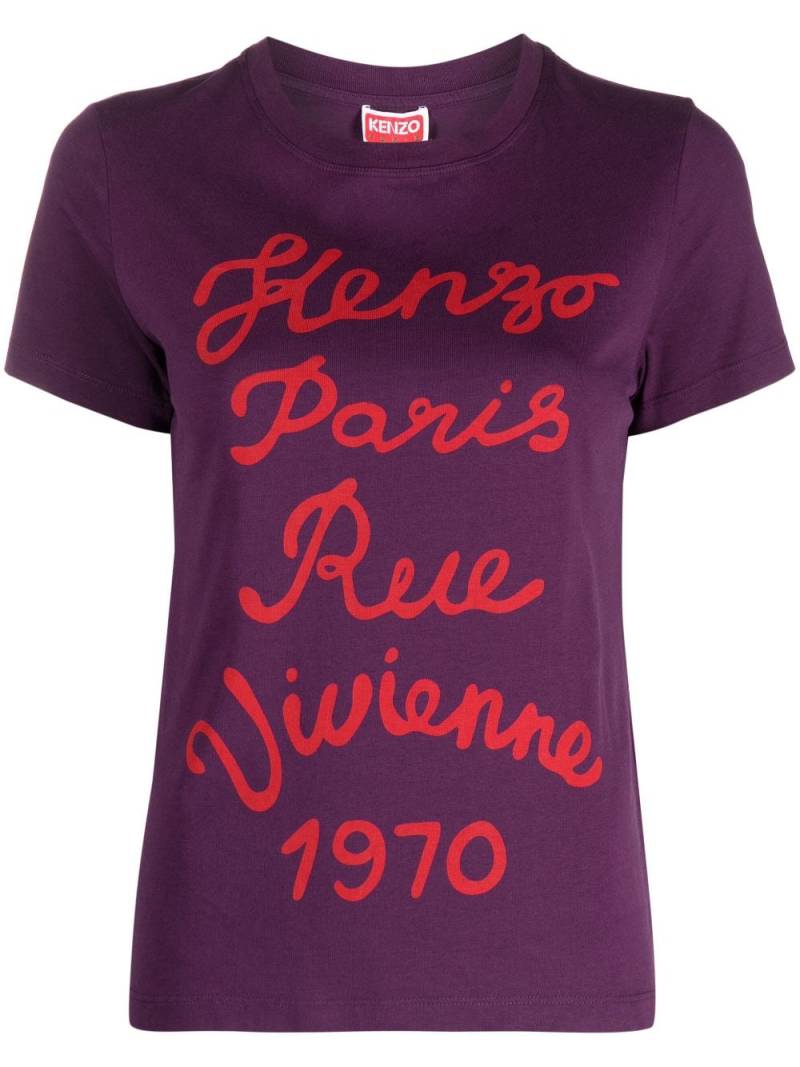 Kenzo logo-print cotton T-shirt - Purple von Kenzo