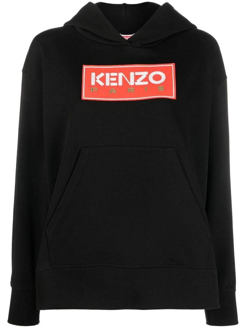 Kenzo logo-print cotton hoodie - Black von Kenzo