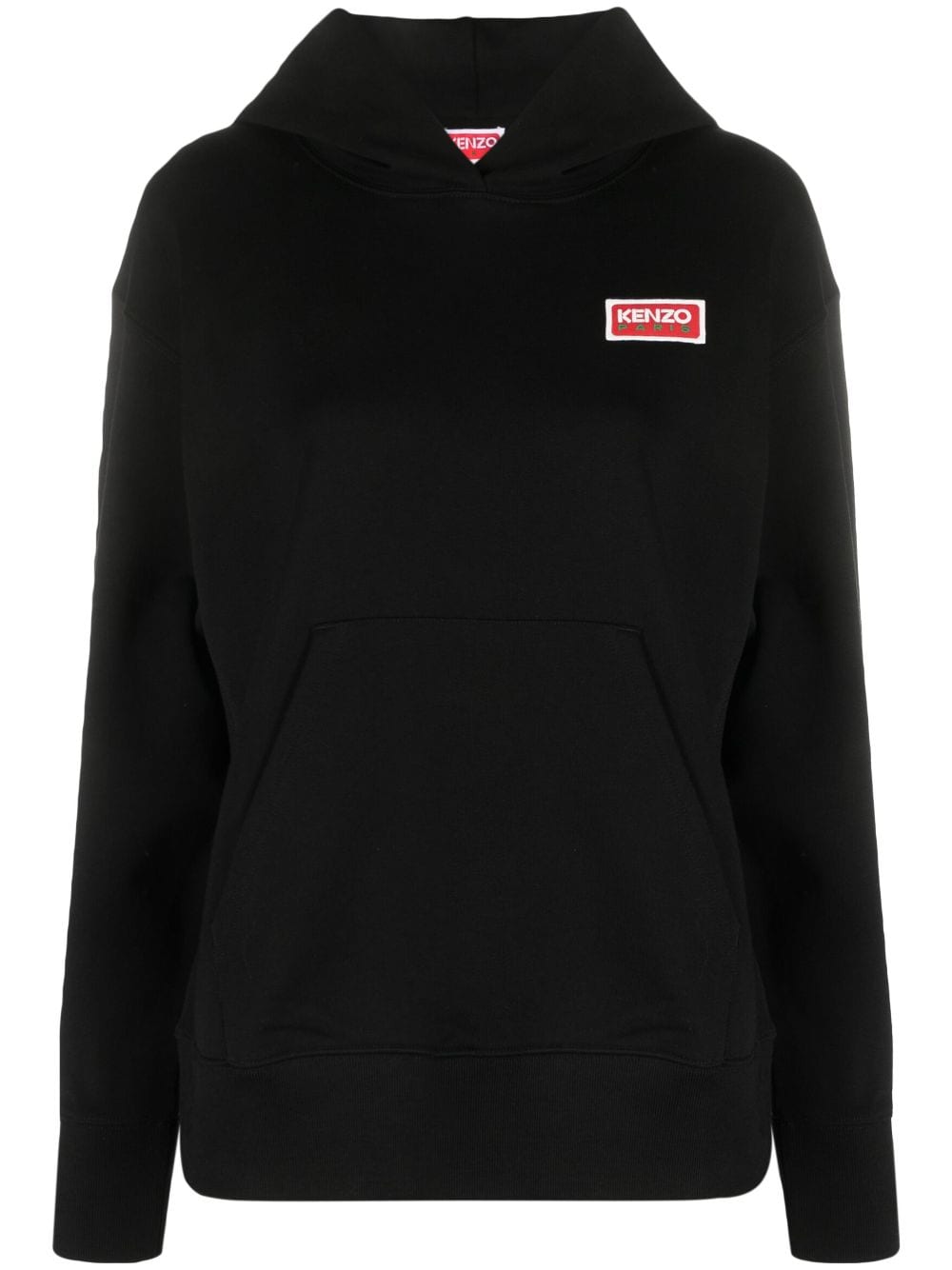 Kenzo logo-print cotton hoodie - Black von Kenzo