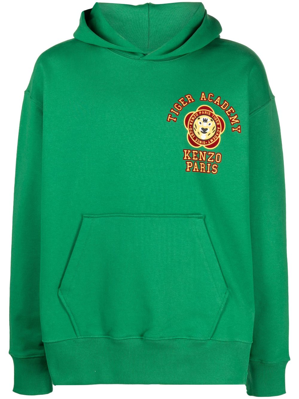 Kenzo logo-print cotton hoodie - Green von Kenzo