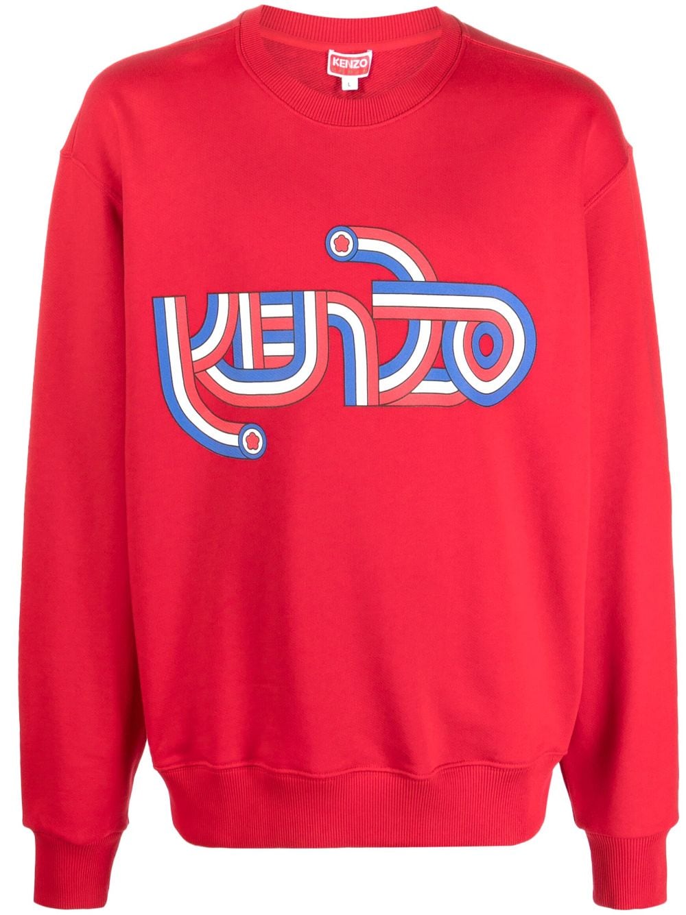 Kenzo logo-print cotton sweatshirt - Red von Kenzo