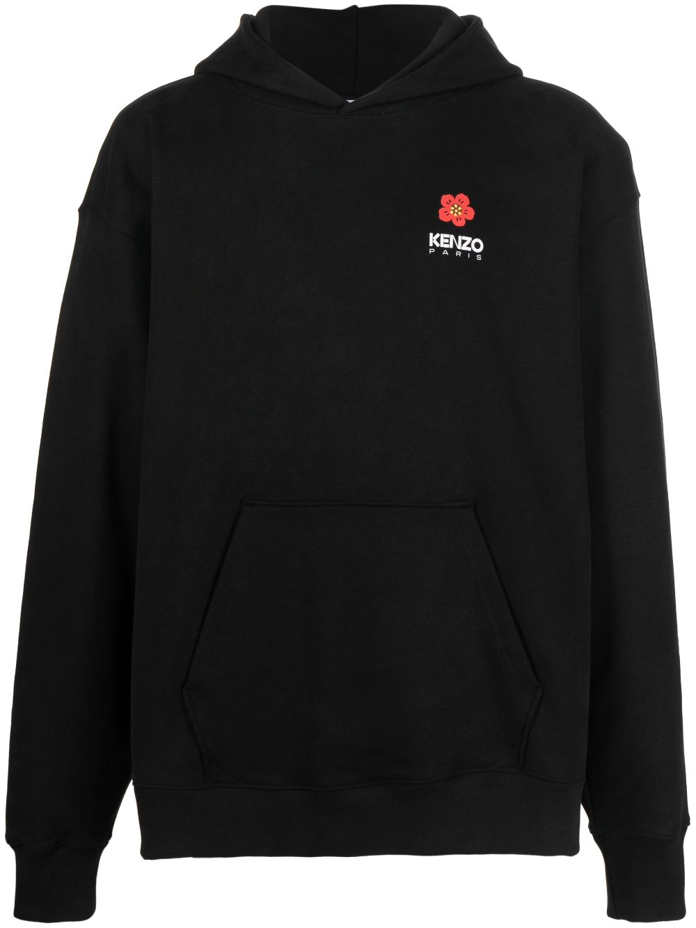 Kenzo logo-print long-sleeve hoodie - Black von Kenzo