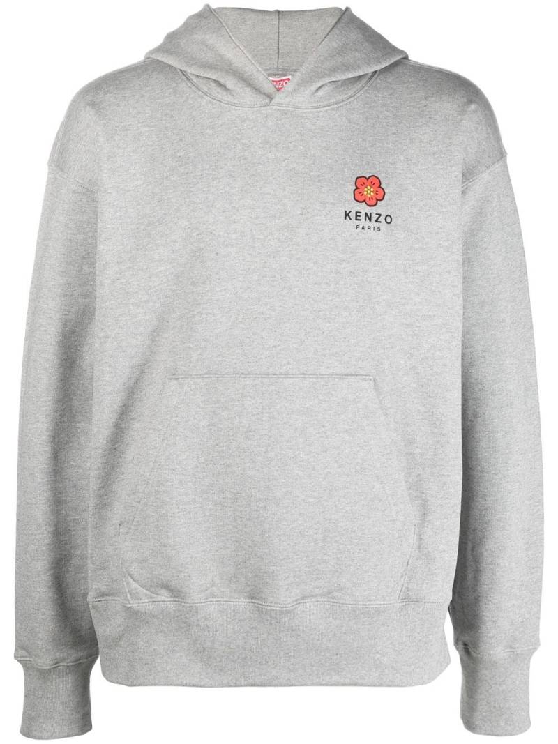 Kenzo logo-print long-sleeved hoodie - Grey von Kenzo