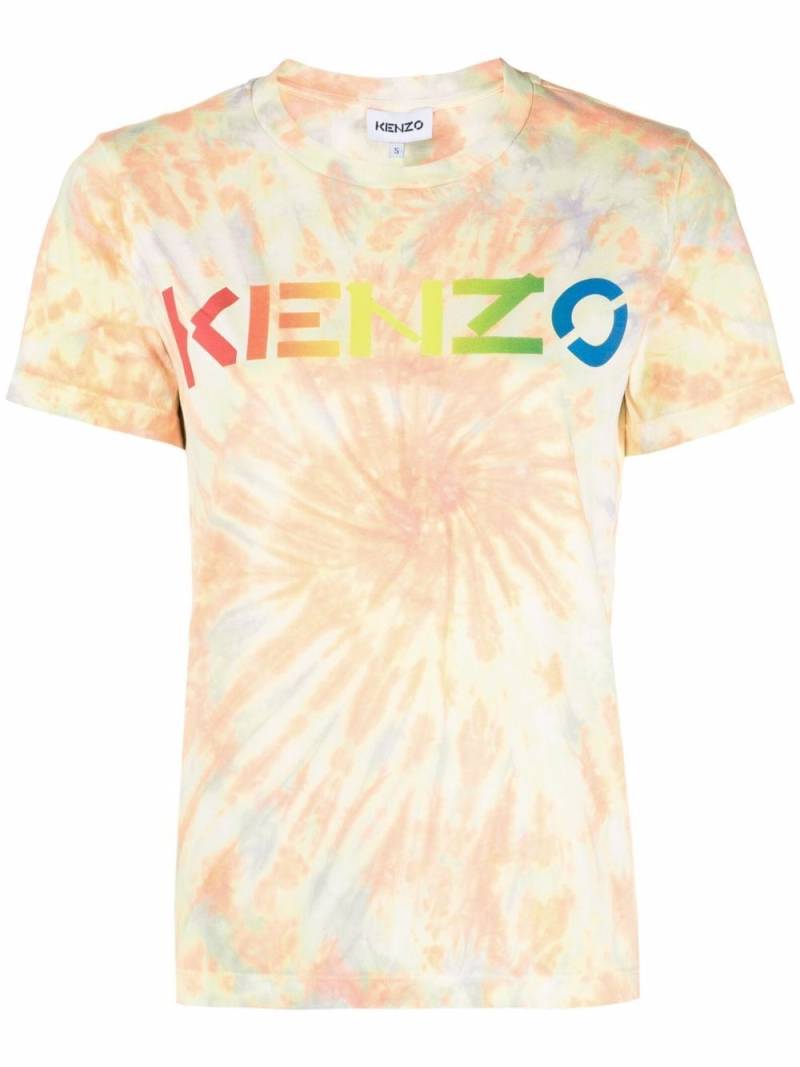 Kenzo logo-print tie-dye T-shirt - Orange von Kenzo