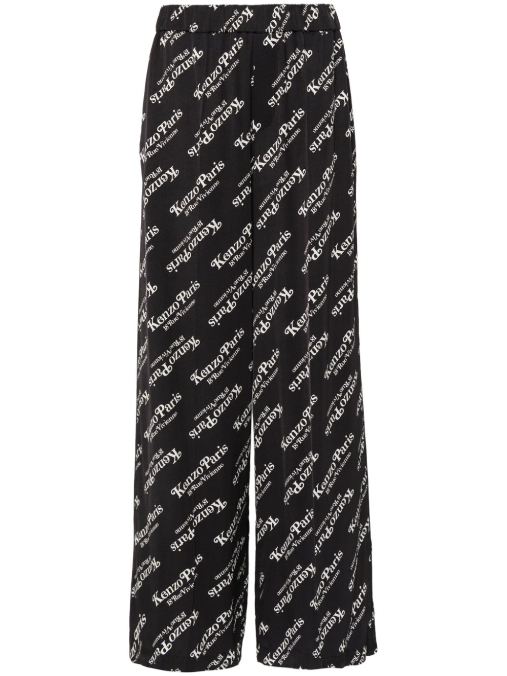 Kenzo logo-print twill trousers - Black von Kenzo