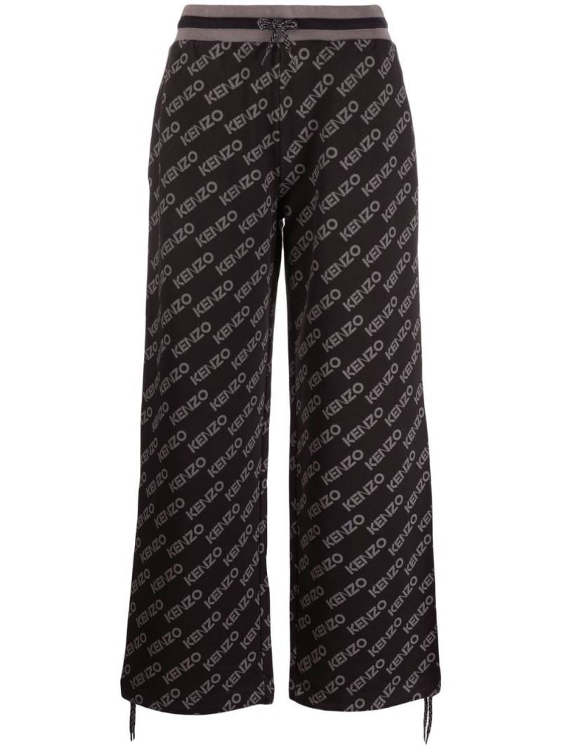 Kenzo logo-print wide leg track pants - Black von Kenzo