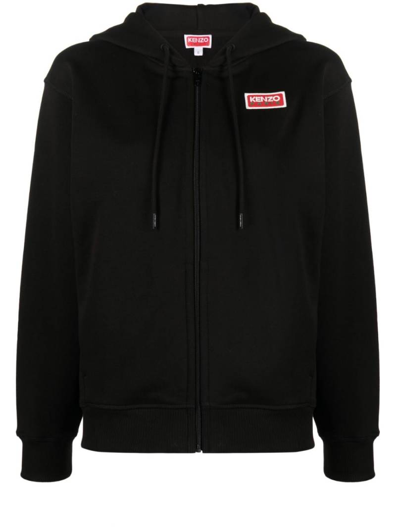 Kenzo logo-print zip-front hoodie - Black von Kenzo