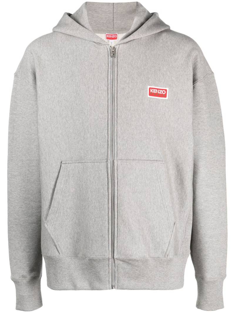 Kenzo logo-print zip-up hoodie - Grey von Kenzo