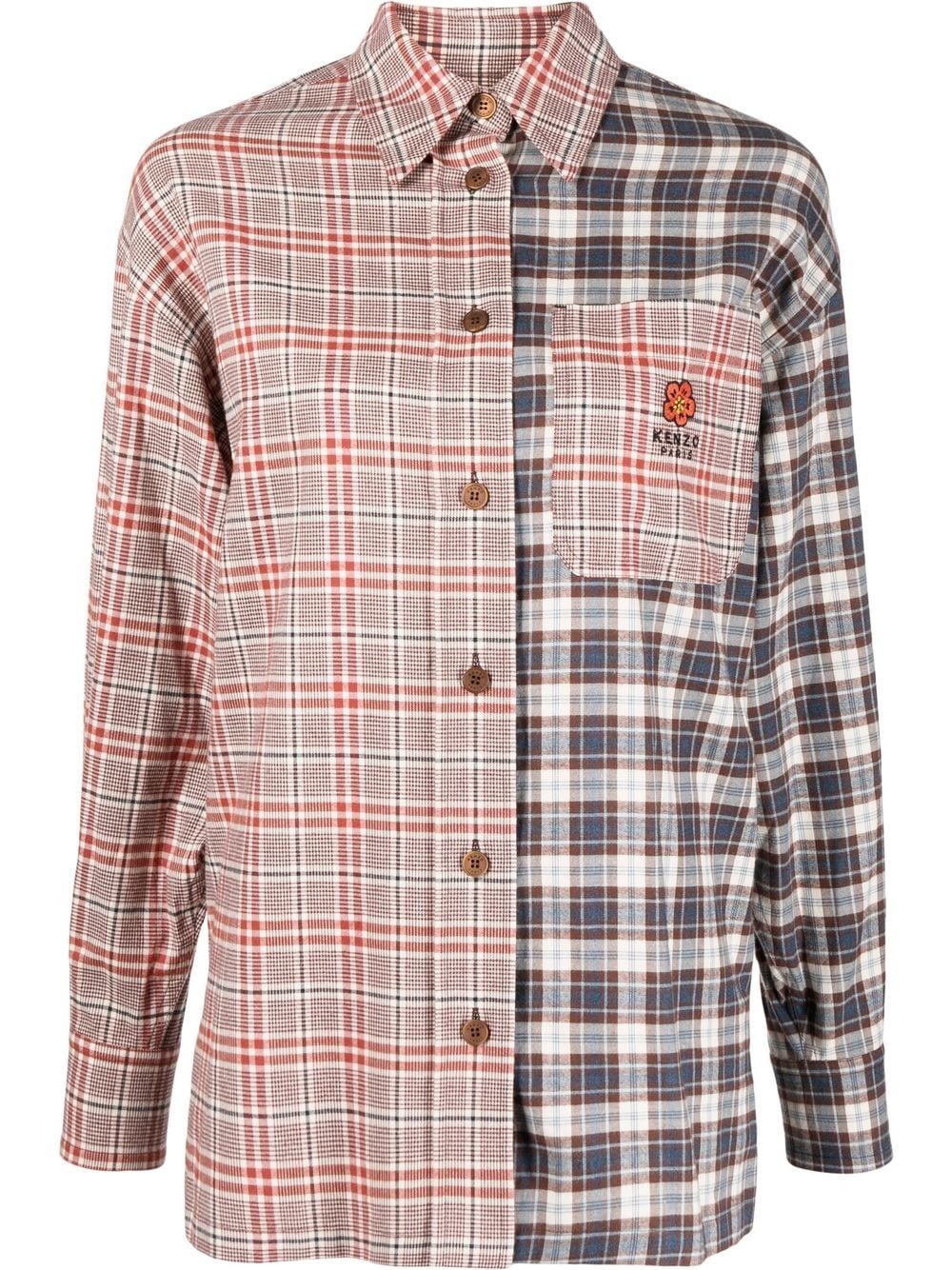 Kenzo mix-print shirt - Red von Kenzo