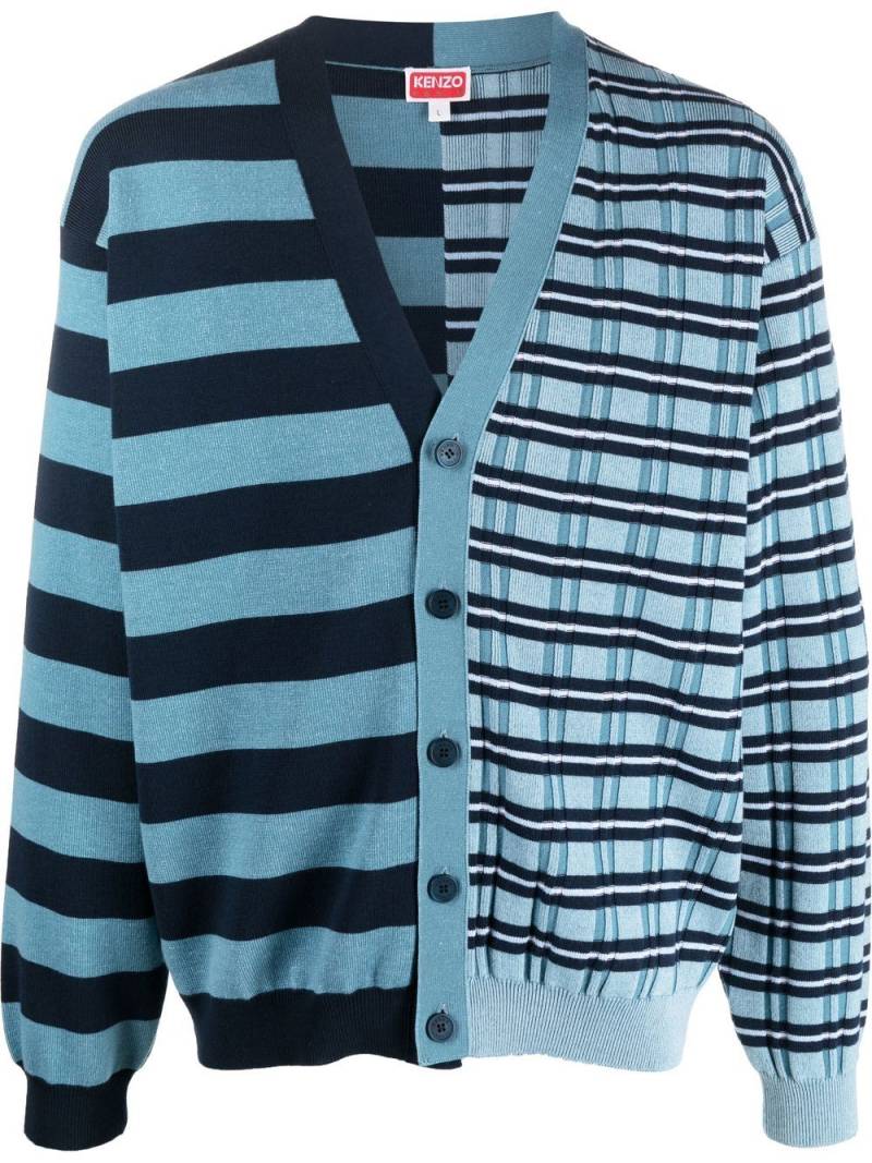 Kenzo mixed-stripe pattern cardigan - Blue von Kenzo