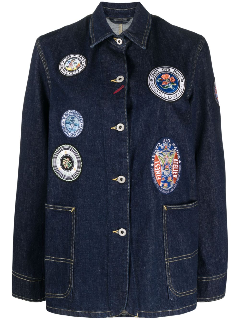 Kenzo Travel patch-detailing denim jacket - Blue von Kenzo