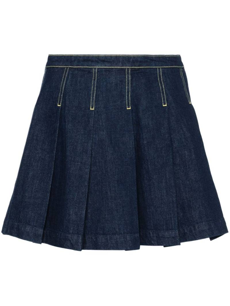 Kenzo pleated denim mini skirt - Blue von Kenzo