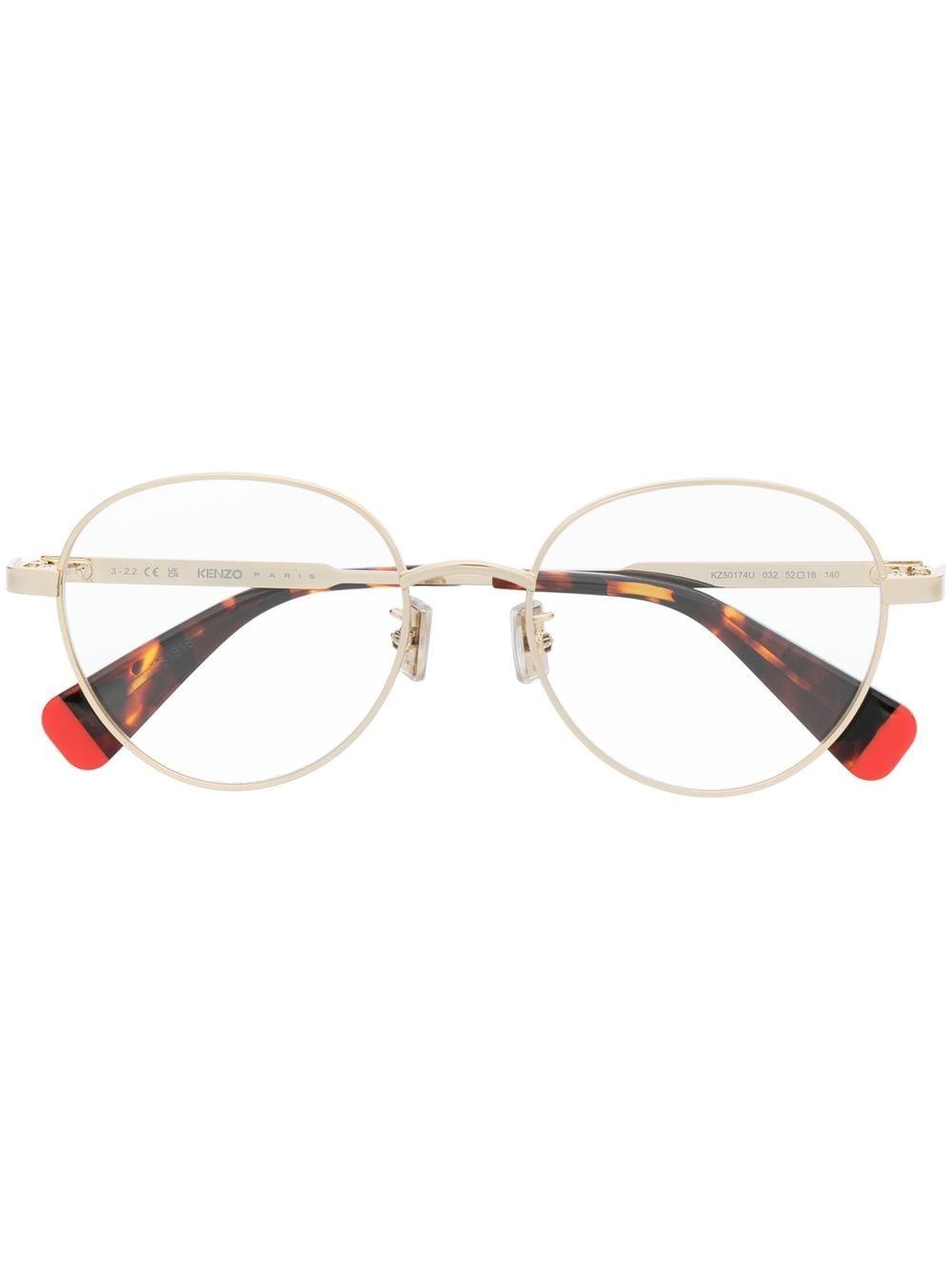 Kenzo polished round-frame glasses - Gold von Kenzo