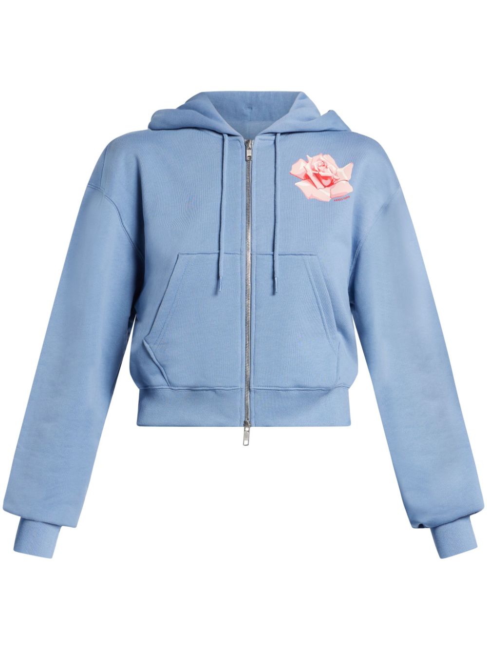 Kenzo rose-print cotton hoodie - Blue von Kenzo