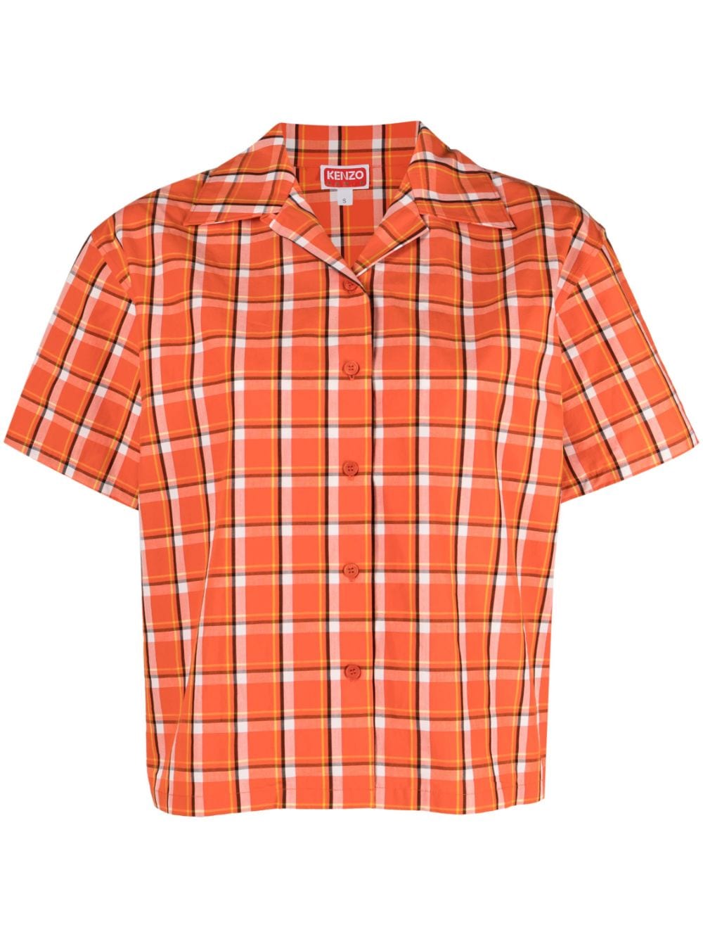 Kenzo short-sleeve checkered buttoned shirt - Orange von Kenzo