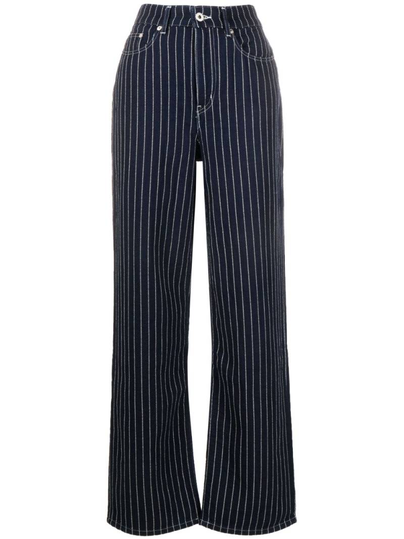 Kenzo stripe-print straight-leg trousers - Blue von Kenzo