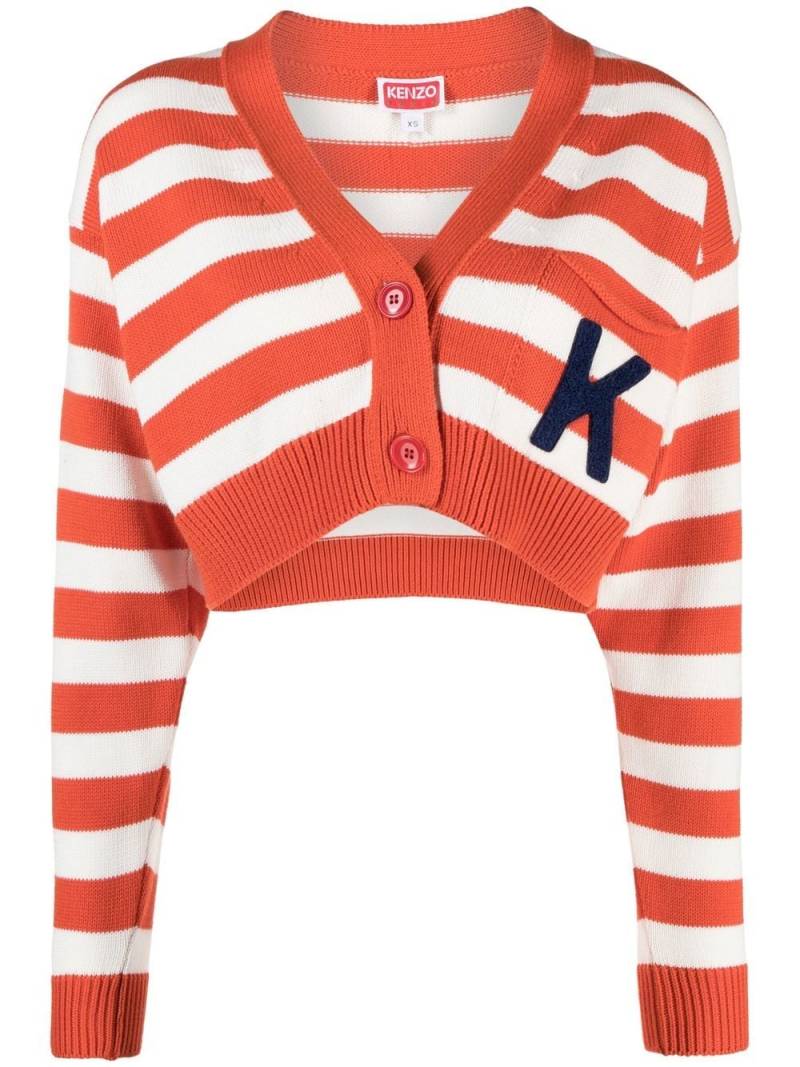 Kenzo striped cropped cardigan - Orange von Kenzo