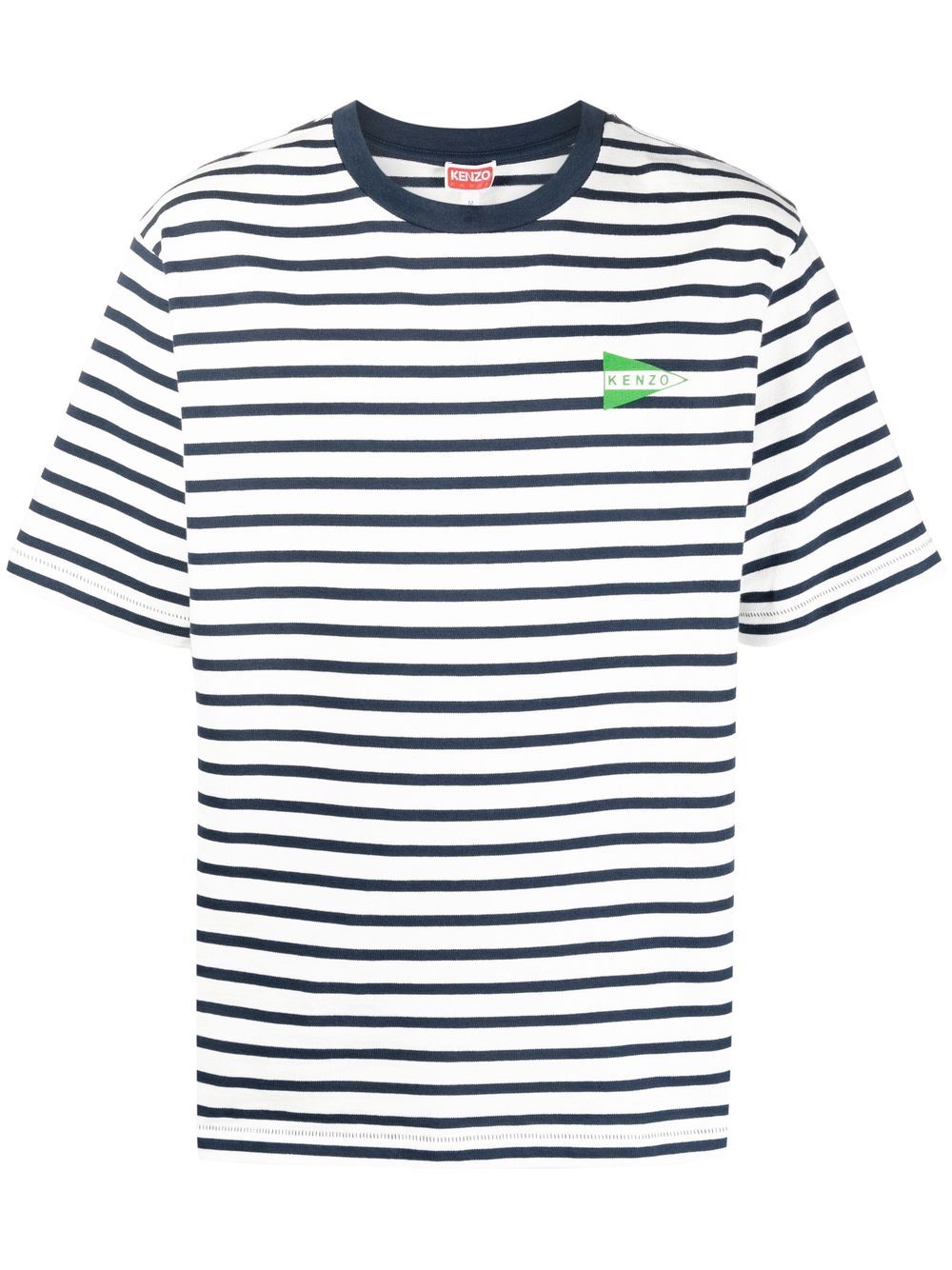 Kenzo striped logo-print T-shirt - White von Kenzo