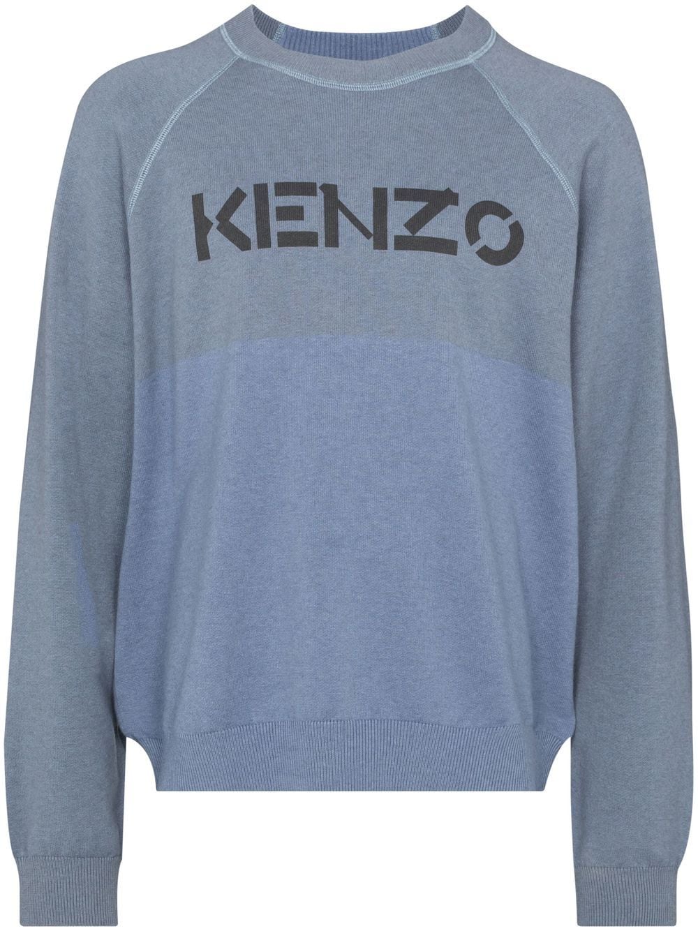 Kenzo two-tone logo-print sweatshirt - Blue von Kenzo
