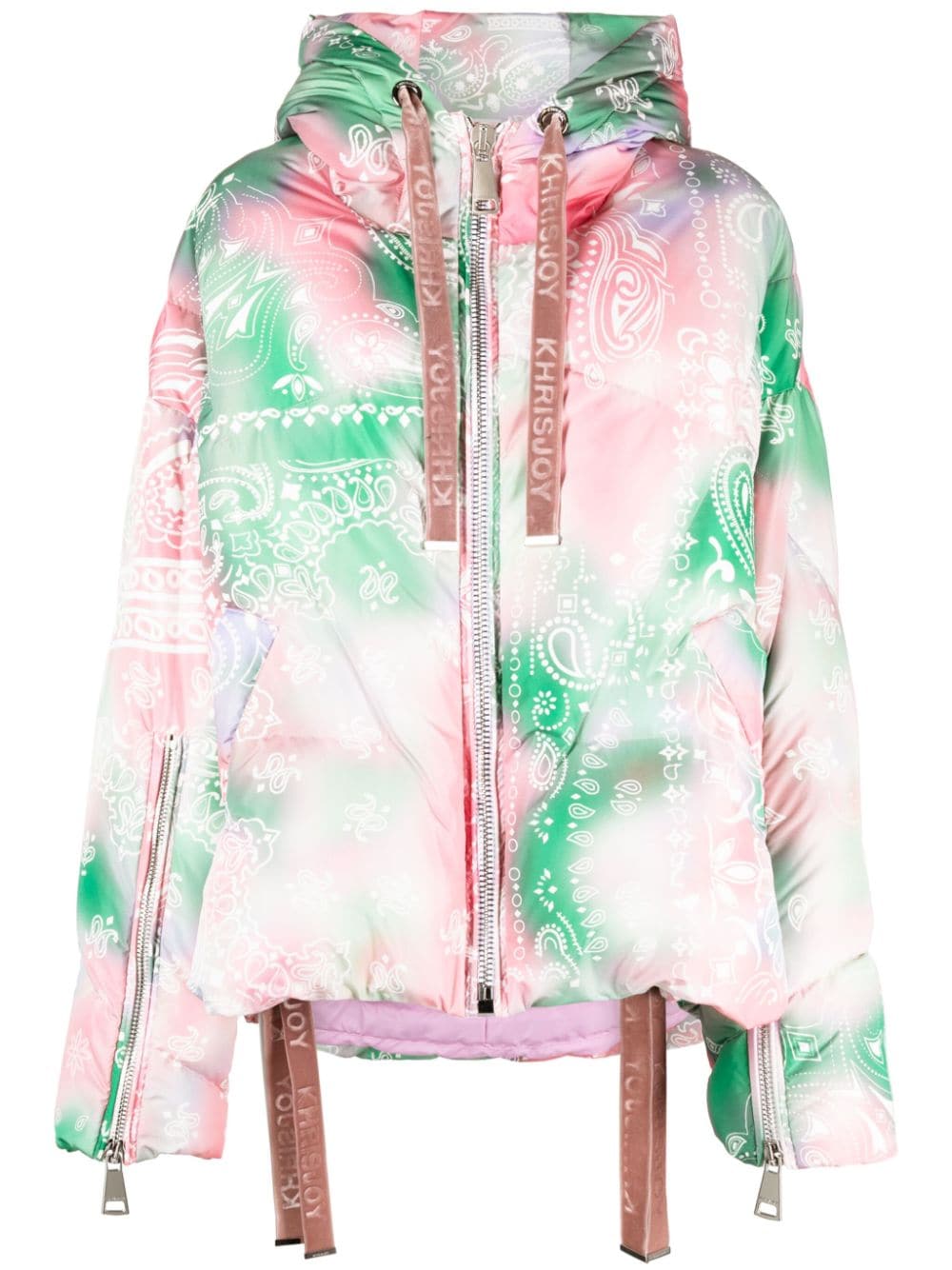 Khrisjoy Bandana Velour puffer jacket - Pink von Khrisjoy