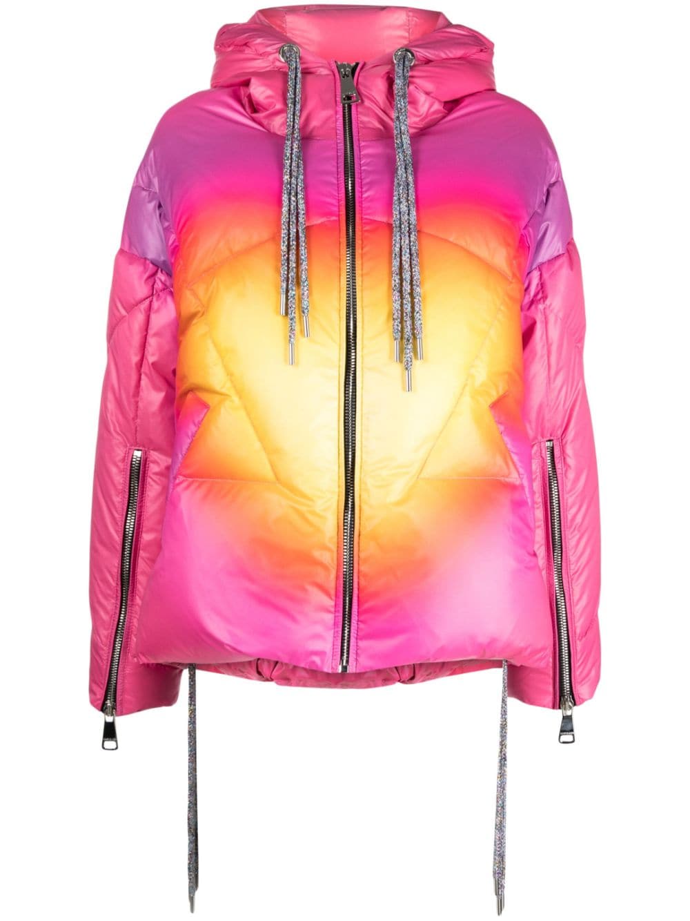 Khrisjoy Iconic gradient hooded puffer jacket - Pink von Khrisjoy