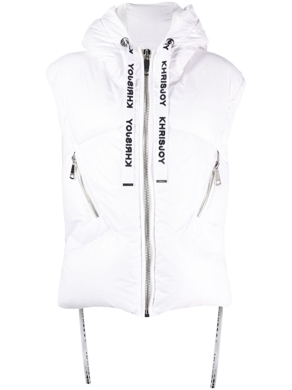 Khrisjoy Puff quilted hooded gilet - White von Khrisjoy