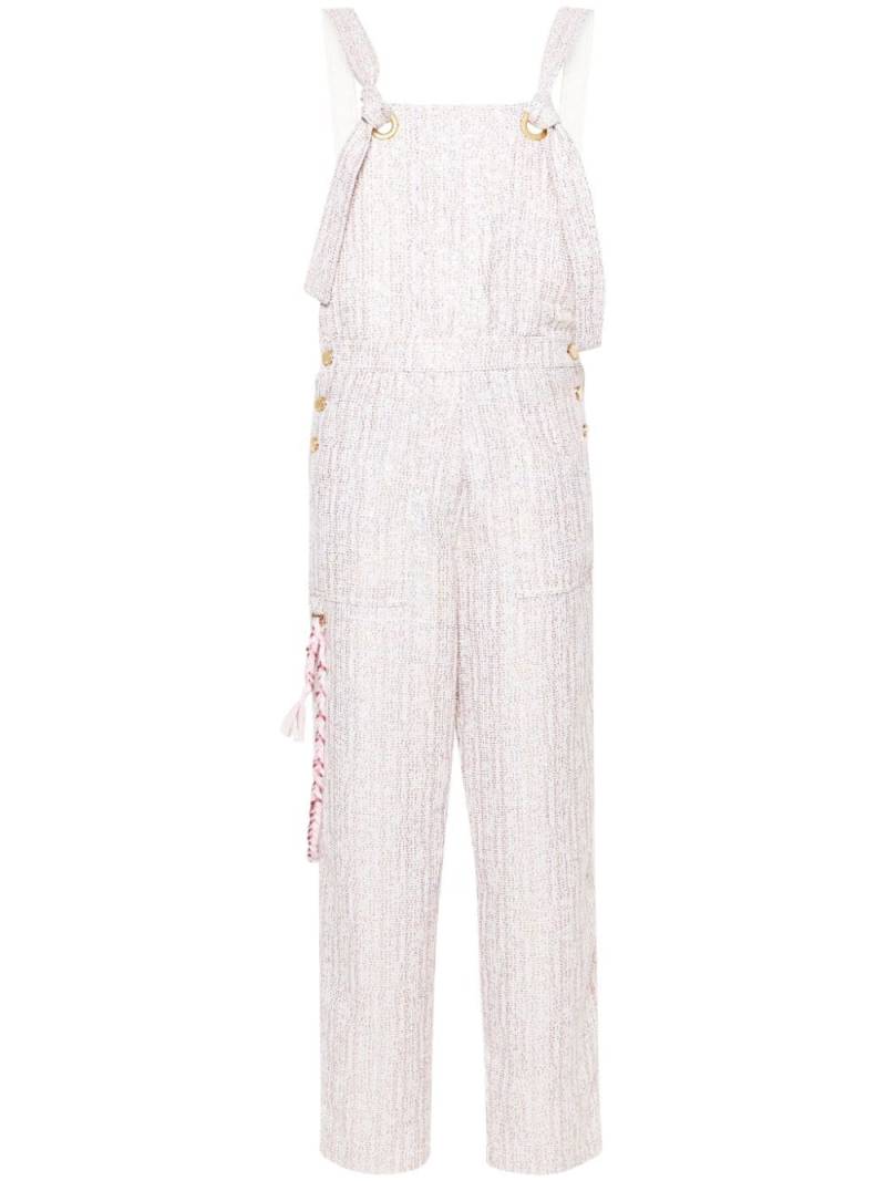 Khrisjoy Salopette sequined tweed dungarees - Pink von Khrisjoy