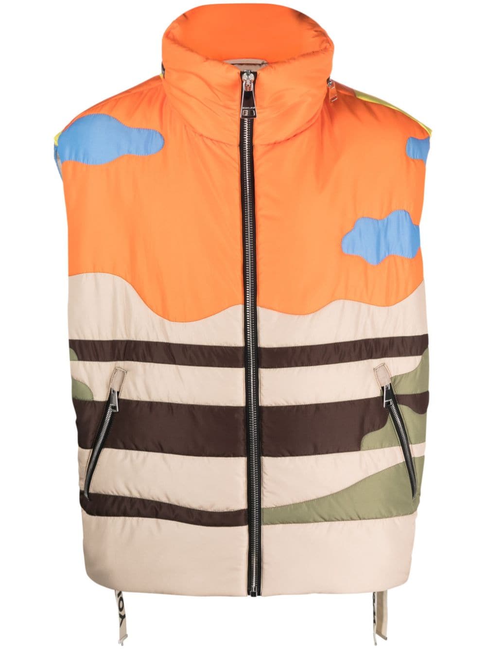 Khrisjoy desert-print padded gilet - Orange von Khrisjoy