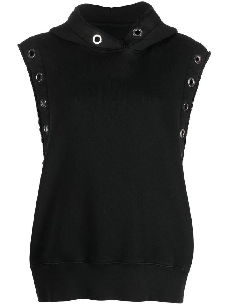 Khrisjoy eyelet vest hoodie - Black von Khrisjoy