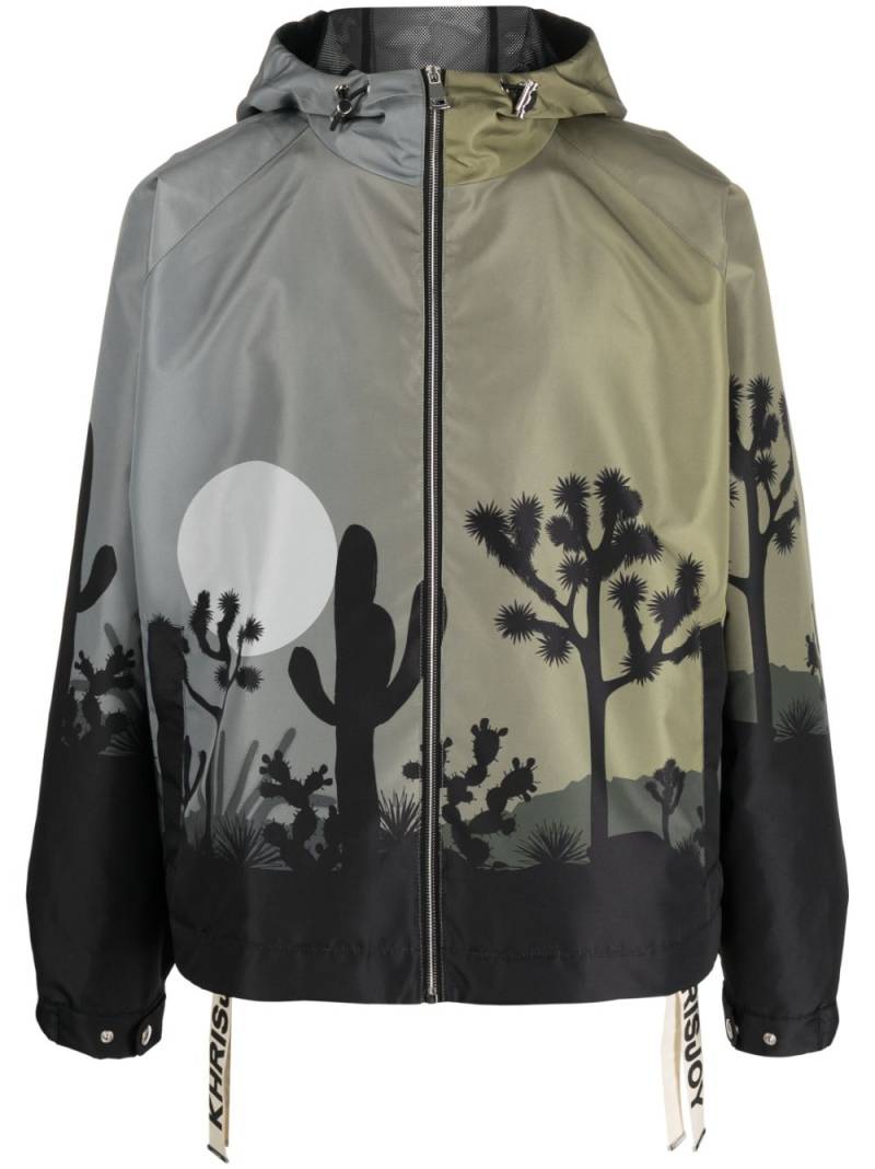 Khrisjoy graphic-print hooded jacket - Green von Khrisjoy