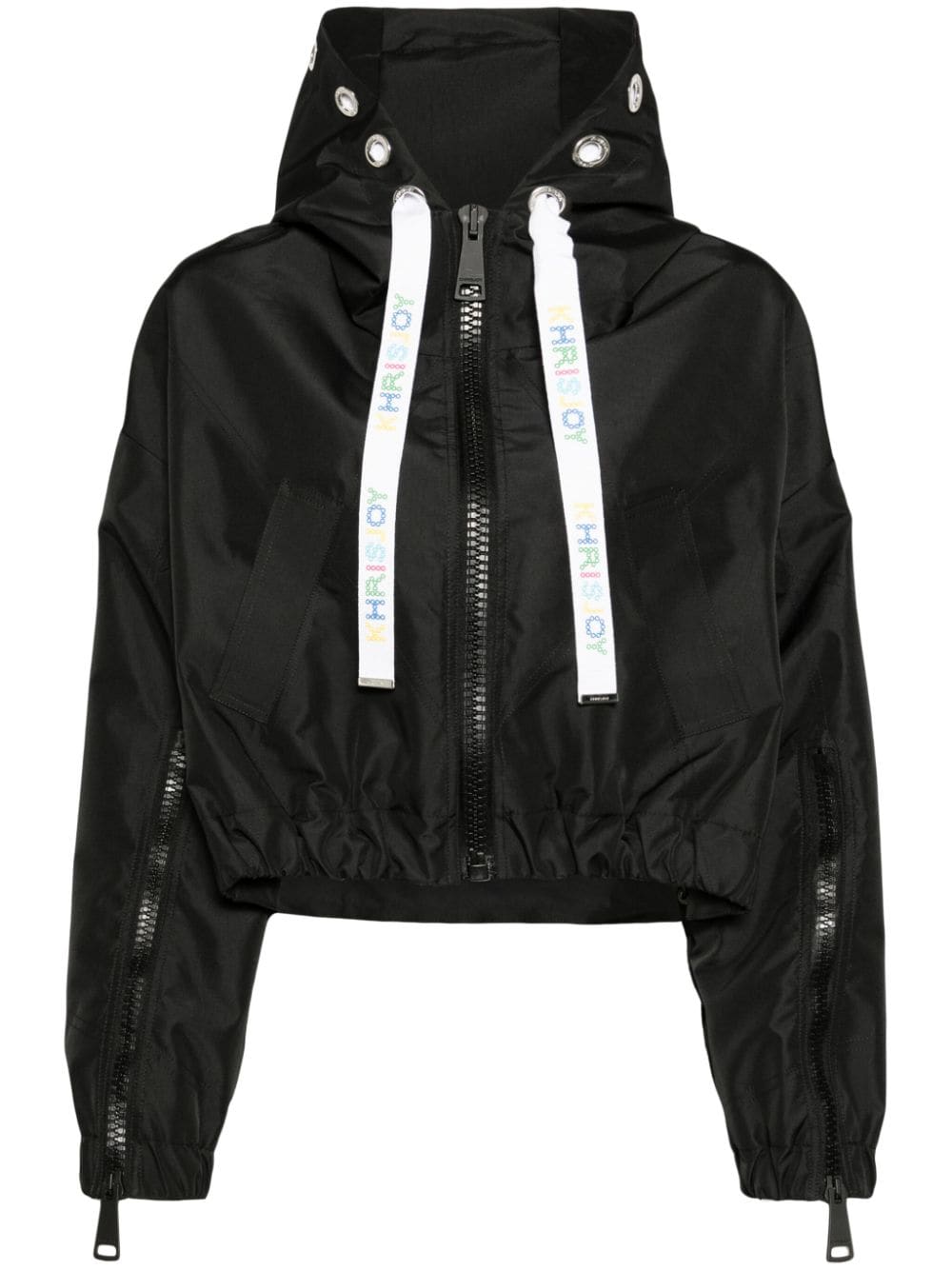 Khrisjoy hooded cropped windbreaker - Black von Khrisjoy