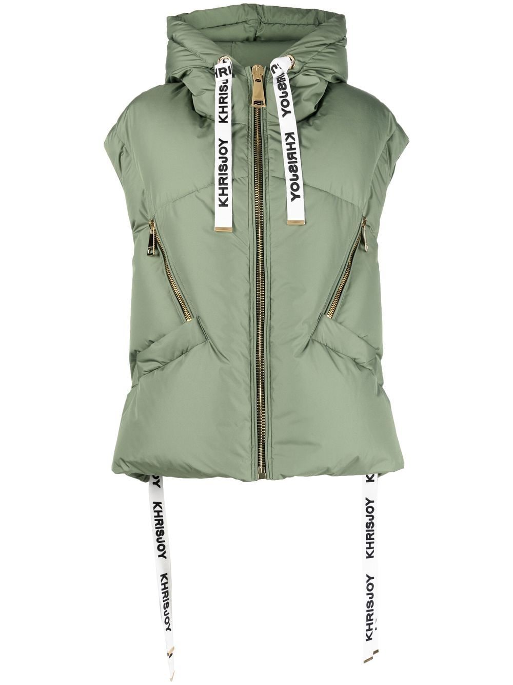 Khrisjoy hooded puffer gilet - Green von Khrisjoy