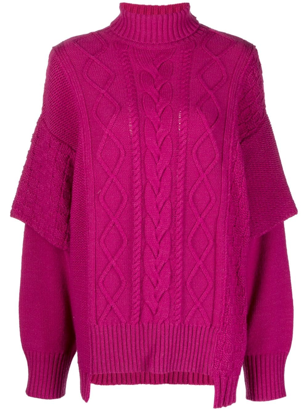 Khrisjoy logo-jacquard cable-knit jumper - Pink von Khrisjoy