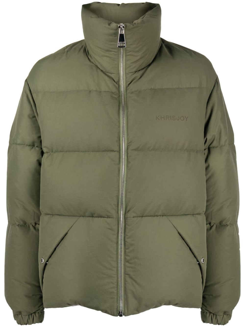 Khrisjoy logo-print padded jacket - Green von Khrisjoy