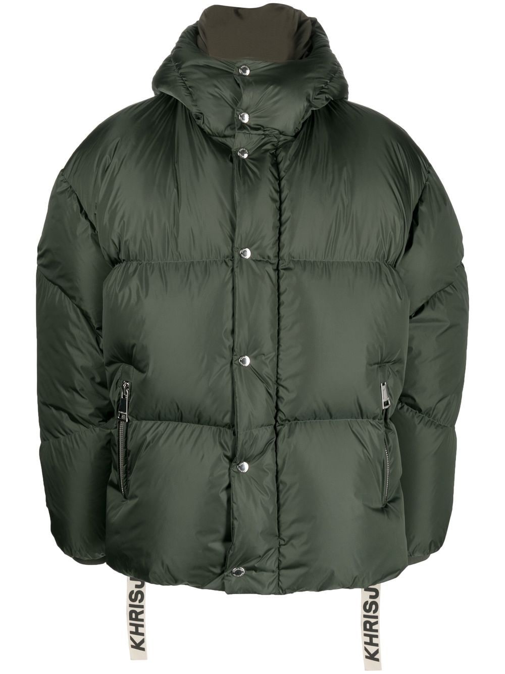 Khrisjoy padded press-stud fastenign jacket - Green von Khrisjoy