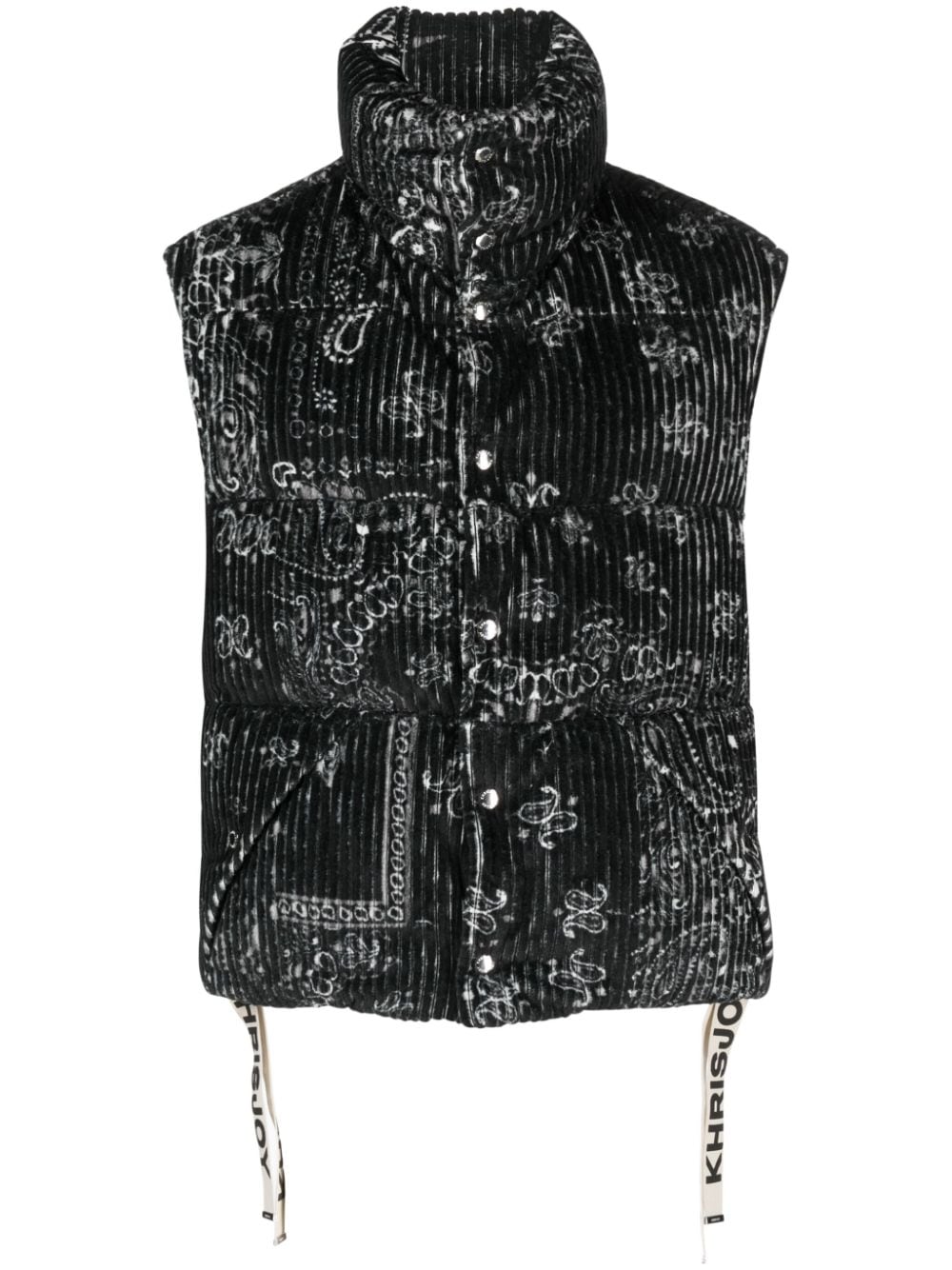 Khrisjoy paisley-print padded gilet - Black von Khrisjoy