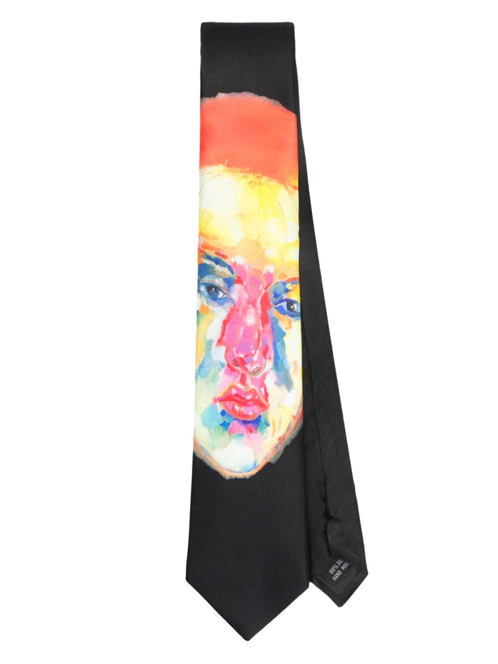 KidSuper Face print silk tie - Black von KidSuper