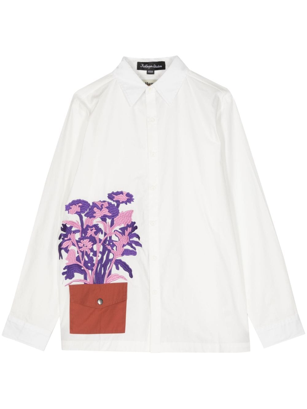 KidSuper Flower Pot embroidered shirt - White von KidSuper