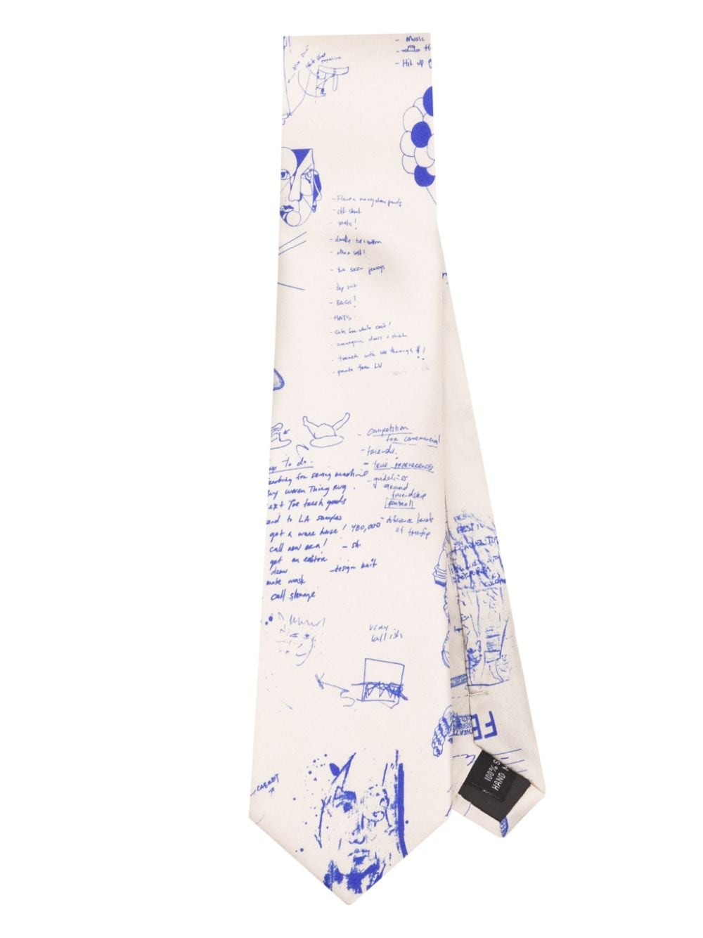 KidSuper drawing-print silk tie - Neutrals von KidSuper
