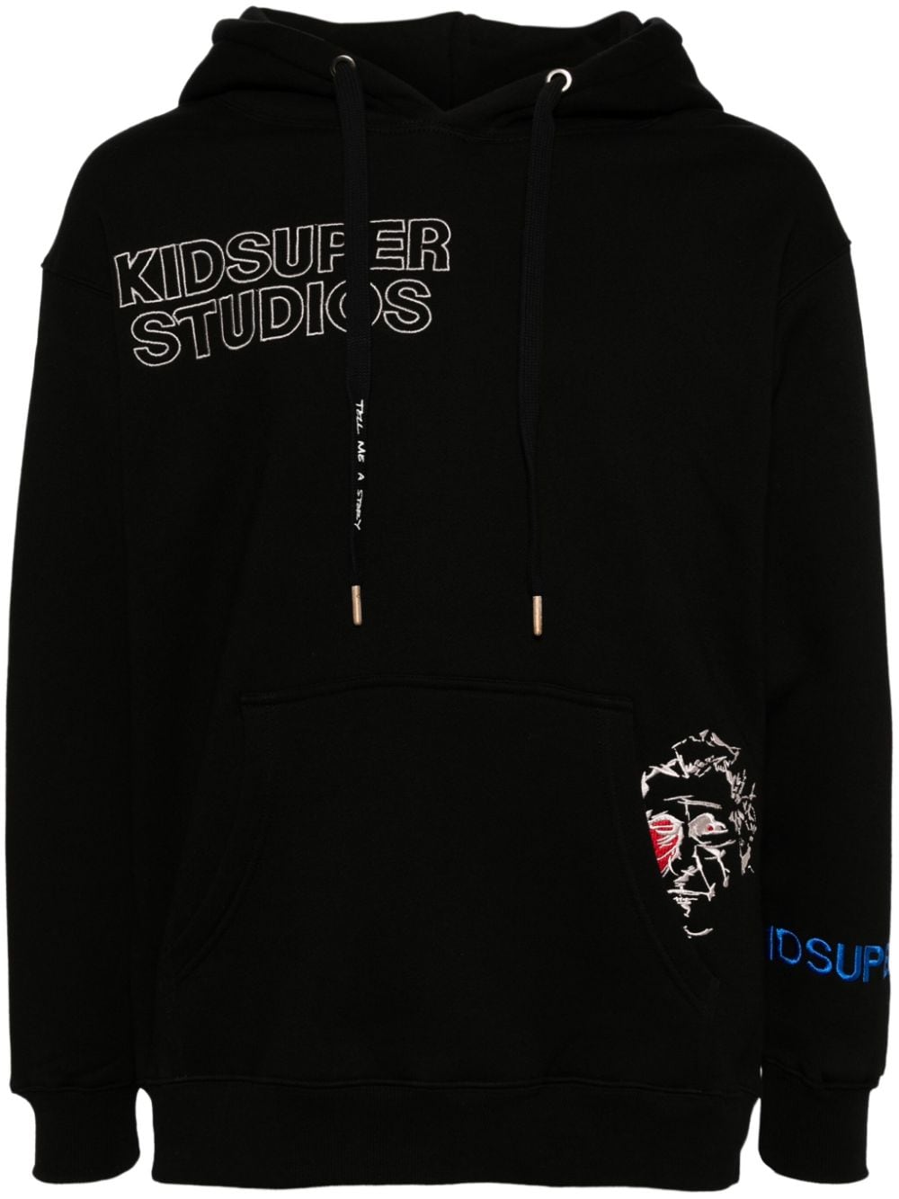 KidSuper embroidered cotton-blend hoodie - Black von KidSuper