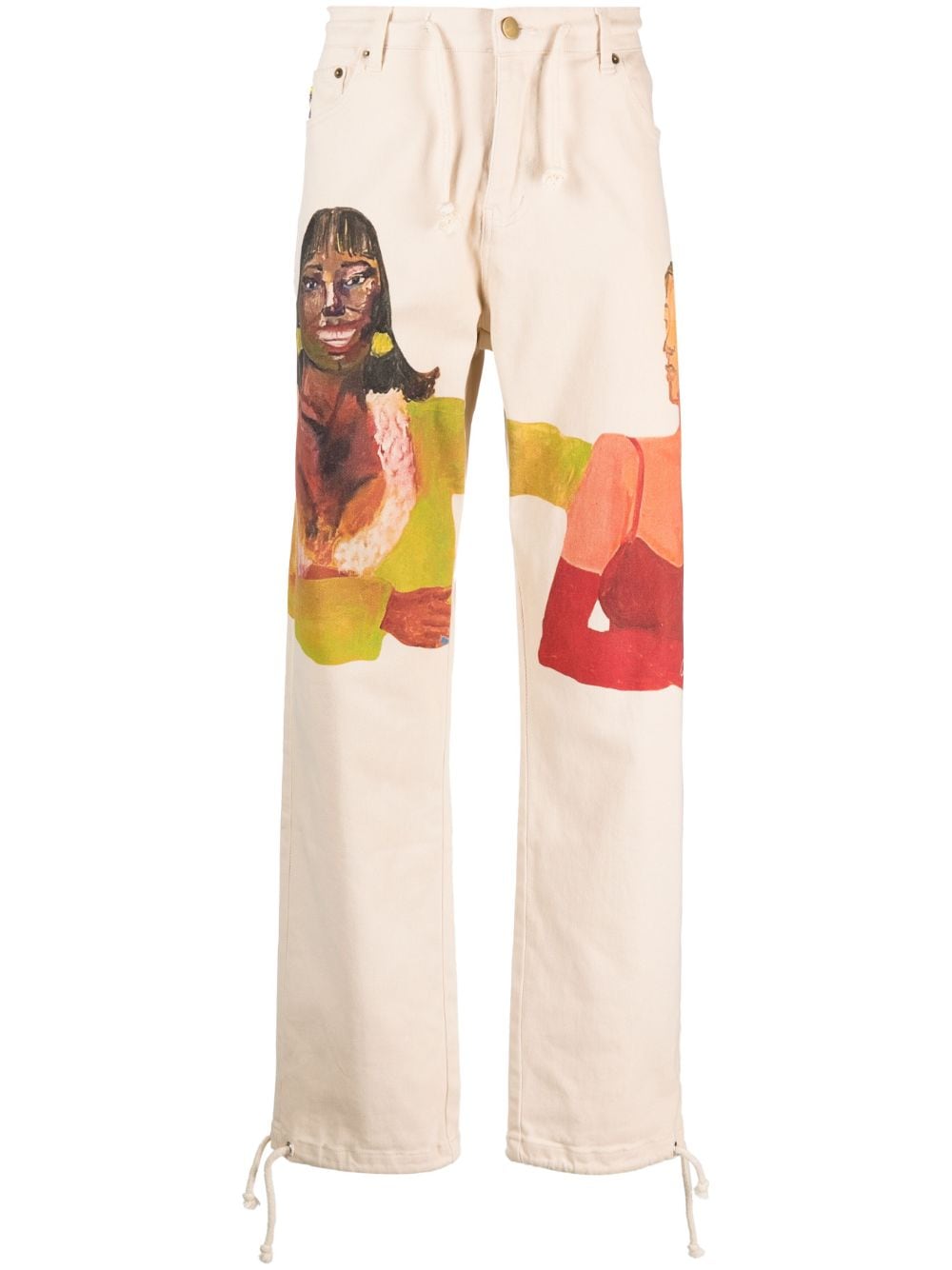 KidSuper graphic-print cotton trousers - Neutrals von KidSuper