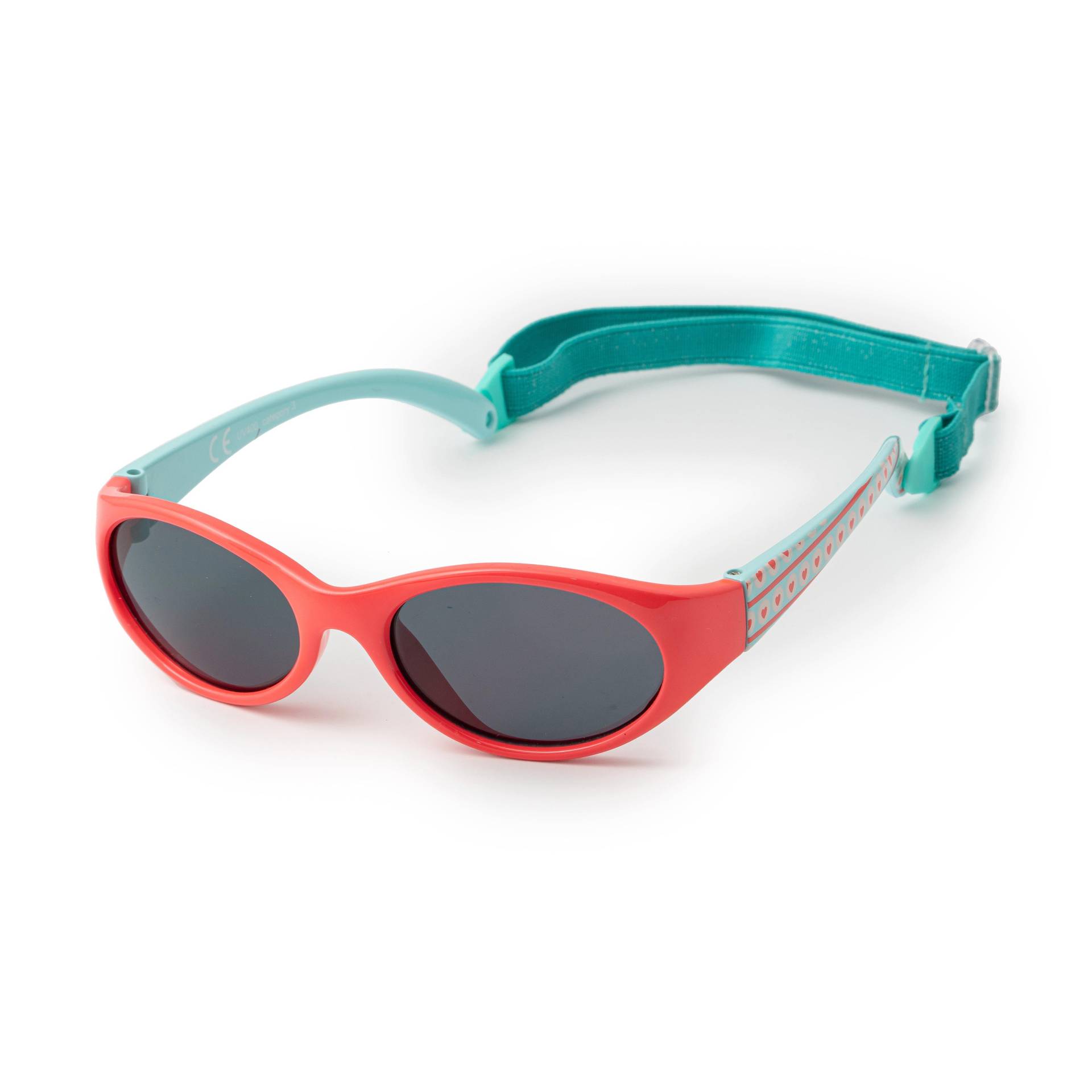 Kids Comfort Kindersonnenbrille (ab 2 Jahren) Mädchen Rot Bunt 35mm von Kiddus