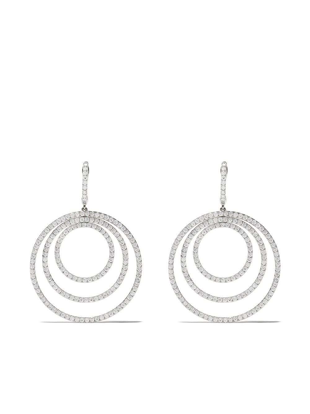 Kiki McDonough 18kt white gold Lola triple diamond hoop earrings - Silver von Kiki McDonough