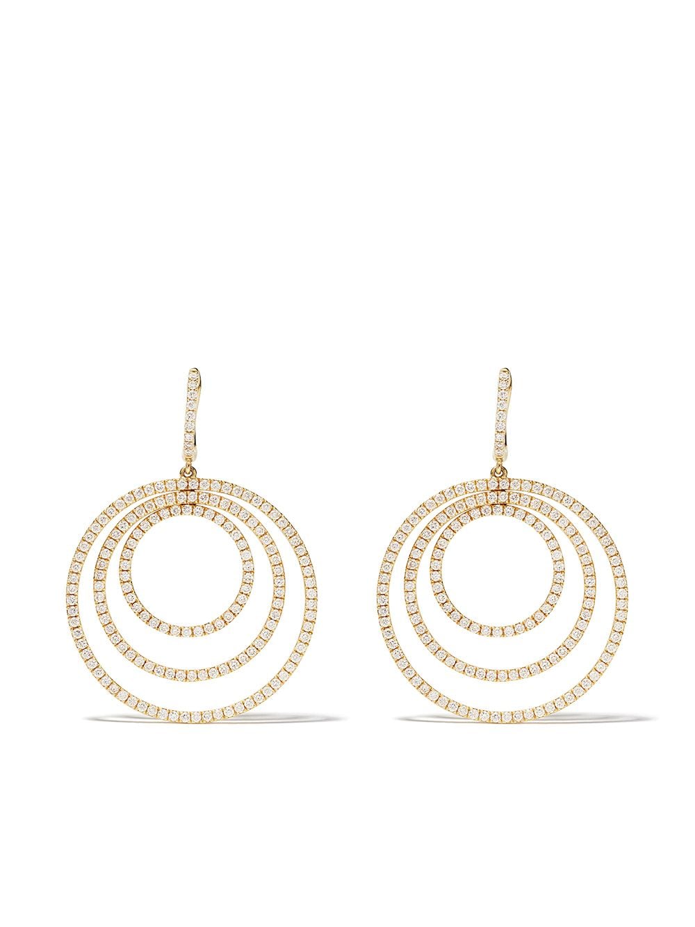 Kiki McDonough 18kt yellow gold Lola triple diamond hoop earrings von Kiki McDonough