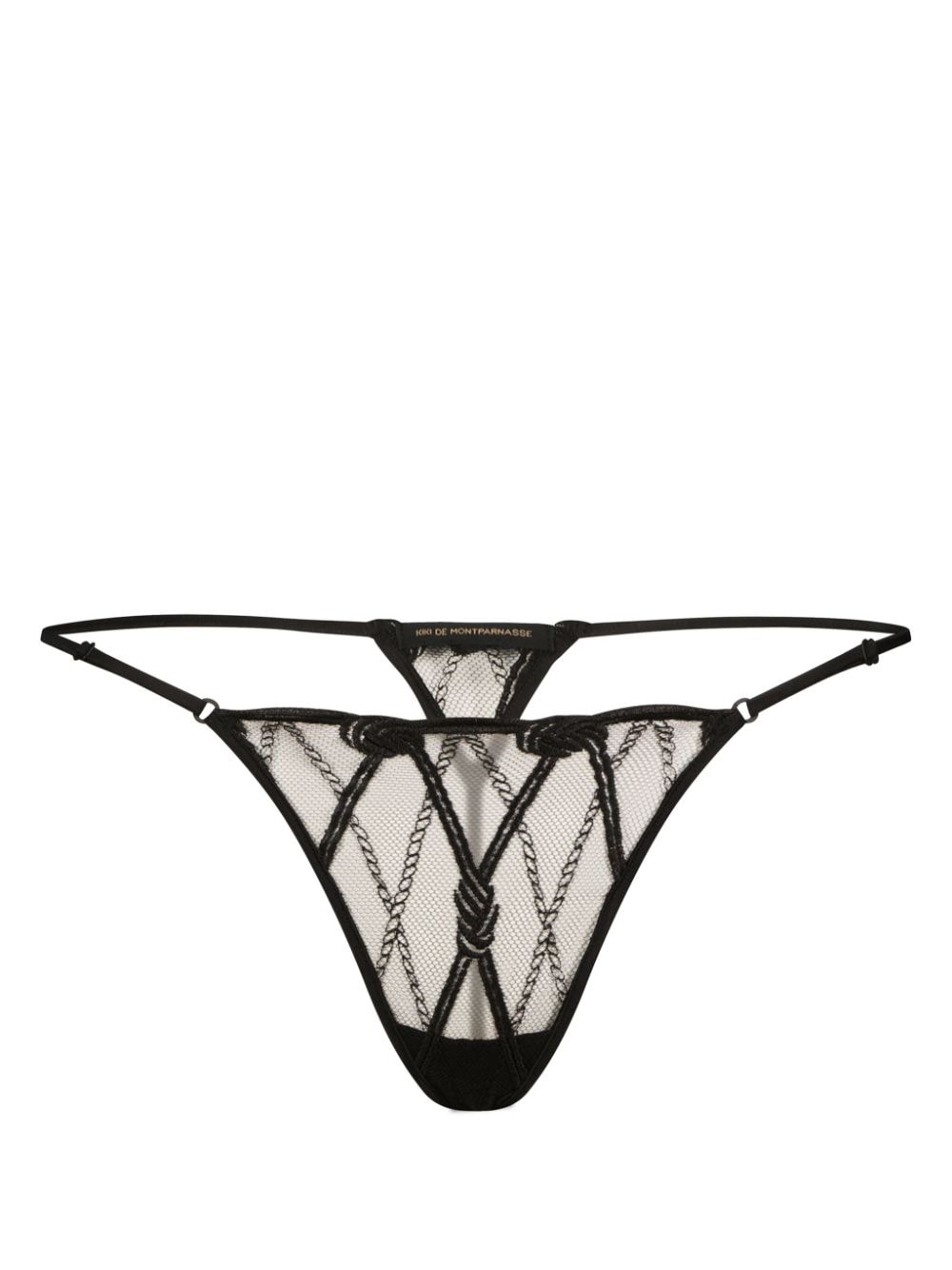 Kiki de Montparnasse Bondage mesh-panel thong - Black von Kiki de Montparnasse