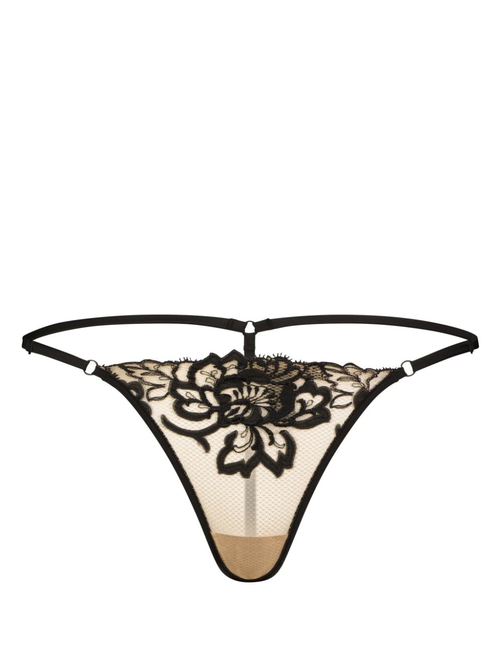 Kiki de Montparnasse Cezanne floral-lace thong - Black von Kiki de Montparnasse