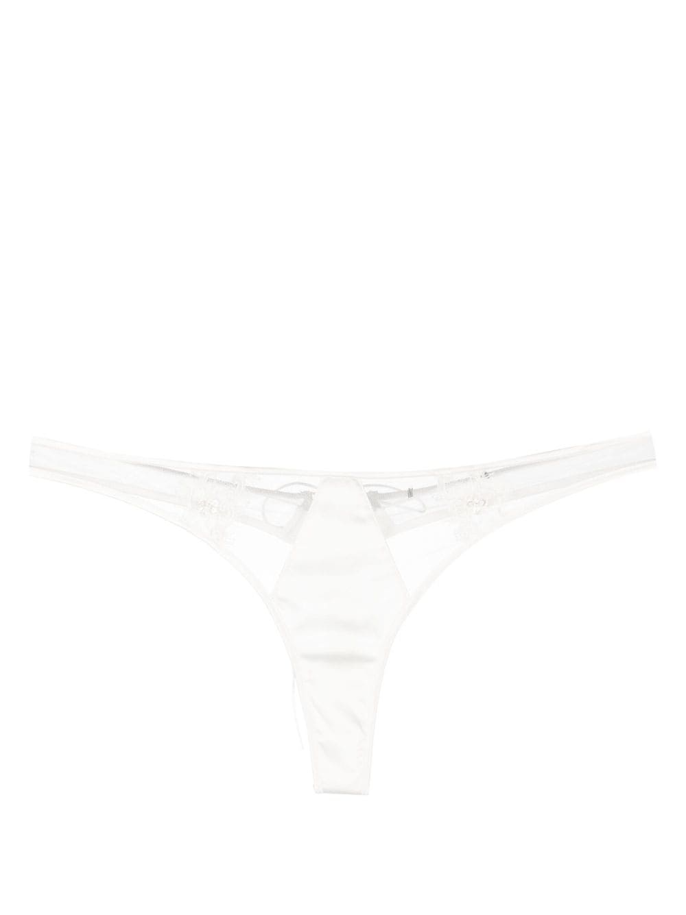 Kiki de Montparnasse Coquette silk thong - White von Kiki de Montparnasse